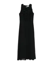 Flower Embroidery Detail Long Dress 1,2 NERO