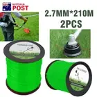 2Pcs 2.7MM X 210M COMMERCIAL TRIMMER LINE MOWING Whipper Snipper Cord Rope Green