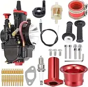Predator 212 Carb –High-Performance Mikuni Carburetor for Predator 212cc, Honda GX160 GX200 Clonn Engine-Ultimate Upgrade to Your Powersports Mini Bike Go Karts (red)