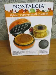 Nostalgia My Mini Waffle Maker 5" Cooking Surface - Factory Sealed - Orange