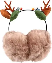 [SOESFOUFU] 1pc Headband Earmuffs for Headbands for Girls Ladies Headbands Redineer Antler Headband Plush Earmuff Plush Earmuffs Fluff Khaki Winter Earmuffs for Women Cute Accessories