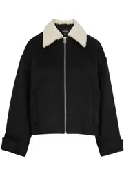 Meotine Mimi Shearling-trimmed Felt Jacket - Black - XS/S (UK6-8 / XS) XS/S (UK6-8 / XS)