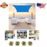 Custom Blue Sun Shade Sail - 8' x 9' UV Block Canopy with Durability