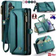 For Samsung S25 S24 S23 FE S22 S21+ Note20 Ultra Zip Wallet Case Leather Cover