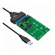 Simplecom SA221 USB 3.0 to mSATA + NGFF M.2 (B-Key) SSD 2 in 1 Combo Adapter