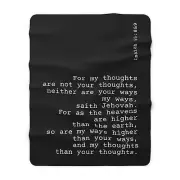 Bible Verse Sherpa Fleece Blanket, Isaiah 55 v 8&9, 60" x 80", JND, Premium Gift