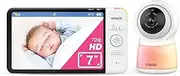 VTech RM7754HDV2 7” Smart HD Video Baby Monitor with Remote Access, Night Light, 2-Way Talk, Soothing Sounds, Temp Sensor & Motion Detection, up to 13 Hours Battery Life