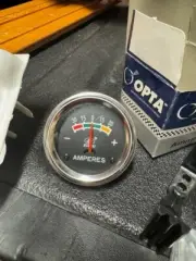 OPTA Chrome 2-1/16" Ammeter 30-0-30 Amperes Gauge & Mounting Kit