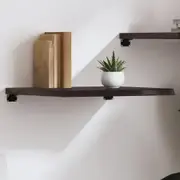 Wall Shelf Dark Brown 60x60x(2-4) cm Treated Solid Wood Oak
