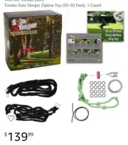 Tumbo Solo Slinger Zipline Toy (35-50 Feet), 1 Count