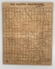 Engraved Map of Fallout 3 The Capital Wasteland on Baltic Birch. 11x14 in.