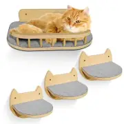 Large Cat Wall Shelves + 3 Cat Wall Steps, Cat Tree, Cat Corner Shelf, Cat Sh...
