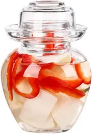 Aosnttol 2.5 Liter Canning Jar Pickle Jar Glass Jar with Lid, Fermentation Ko...