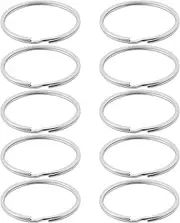 Ysyaxsyt 10X Quality 50Mm Keyring Split Ring Set Heavy Duty Large Nickel Key Loop Sprung Hoop