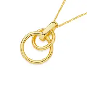 9ct Gold Triple Intertwined Rings Pendant