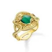 Genuine THOMAS SABO Serpent Green Gold Ring