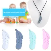 Feather Baby Silicone Teething Necklace Autism Sensory Chew Leaf Toy