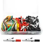 100 PCS Metal Alligator Clips Electric Test Clamps Jumper + 10 PCS Double Ended