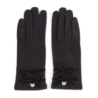 在飛比找Yahoo奇摩購物中心優惠-小禮堂 酷洛米 成人造型棉質手套 (黑 冬日特輯) 4550