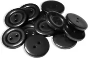 12Pcs Black Buttons for Sewing 0.75 Inch Buttons for Crafts 2 Hole round Buttons