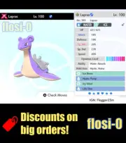 6IV Ultra Lapras Gigantamax Pokemon Sword and Shield (Square Shiny)