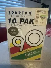 10 Pack Spartan Hi-Tech 90 Minute Audio Cassette Tapes NEW SEALED