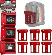 StealthMounts Milwaukee Battery Holders M18 | Milwaukee M18 Battery Mounts for Milwaukee Power Tools | 6 Pack | Red Milwaukee M18 Battery Organizers