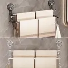 Double Suction Cup Towel Rack, Household Bathroom Towel Storage Hooks with C7R5