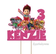 Cake Topper - Themed - 20+ Colours - NEXT DAY POST - Paw Patrol - Any Name & Age