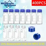 400-2mL Autosampler Vials w/Caps,Lab Clear Vial,9-425 HPLC Vials Pre-Slit Septa