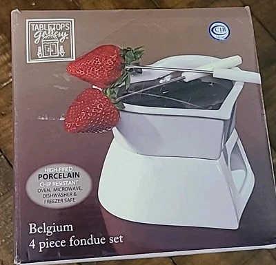 Tabletops Galley Belgium 4 Piece Fondue Set