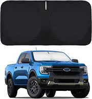 BOODANCARS for 2024 Ranger Windshield Sunshade Window Sun Shade for 2019-2023 Ford Ranger XL/XLT Windshield Cover Custom-fit Foldable Sun Shield Protector Block UV Ray Car Accessories