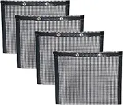 ACGN BBQ Grill Mesh Baking Bag, Non-Stick, Reusable, Easy to Clean, Black, Rectangular