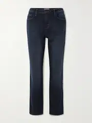 [L'AGENCE] L'AGENCE - Marjorie Cropped Mid-rise Straight-leg Jeans - Indigo - 28 28 Blue