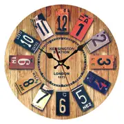 Wooden Wall Clock Round Shape Creative Design For Living Room Bedroom Decoration