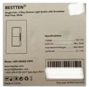 Bestten Dimmer Light Switch, Single-Pole Or 3-Way, 120V, Compatible With LED, UL