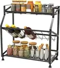 3 Tier Spice Rack Kitchen Storage and Countertop Shelf Organizer Spice Jar New