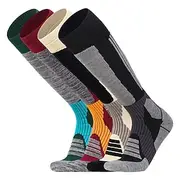 1 Pair Men's Women's merino wool socks Running Socks Sports Socks Thermal Warm Breathable Anti Blister Thick Outdoor Over The Calf Patchwork Merino Wool Yellow