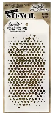 Tim Holtz Layering Stencil Bubble Hexagon Dot Pattern Template Stamper Anonymous