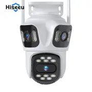 Hiseeu WSA18 8MP 4K 5X Zoom WiFi PTZ IP Camera Three Lens Three Screen Outdoor Camera Auto Tracking 2-Way Audio Video Su
