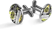 [Generic] Men's Cufflinks, Fast Food Restaurant Menu Cuff Links for Men, Classic Cufflinks Black for Suit Shirt Wedding Business Birthday Jewelry Gift