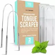 Tongue Scraper,Reduce Bad Breath (Medical Grade),Stainless Steel Tongue Cleaners