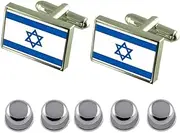 [Select Gifts] Shirt Dress Studs Israel Flag Cufflinks