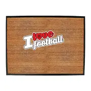 Love Football Stencil - Funny Novelty Doormat Man Cave Floor mat