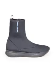 Black Neoprene Ankle Boots