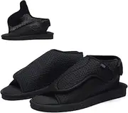 [bumuam] Open Toe Shoes for Men, Extra Wide Sandals with Adjustable Closures, Memory Foam House Shoes for Diabetes Lymphedema Edema Arthritis
