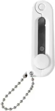 1Pc White Mini Folding Safe Portable Travel Scissors,Foldable Telescopic Cutter