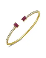 Forever Creations 14K 2.85 ct. tw. Diamond & Ruby Flexible Bangle Bracelet