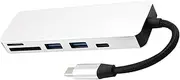 CAXUSD USB Adapter USB Type-c to Usb3.0 Card Reader Portable Silver No Drivers Required