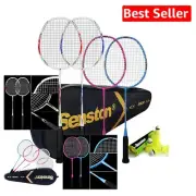Lightweight Badminton Racket Set for Family Fun - 4 Rackets & 6 Shuttlecocks